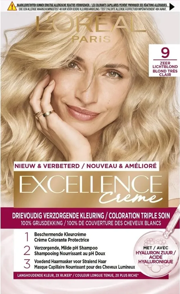 L'Oréal Excellence 9 Biondo Chiarissimo - Tinta Permanente Tripla Cura