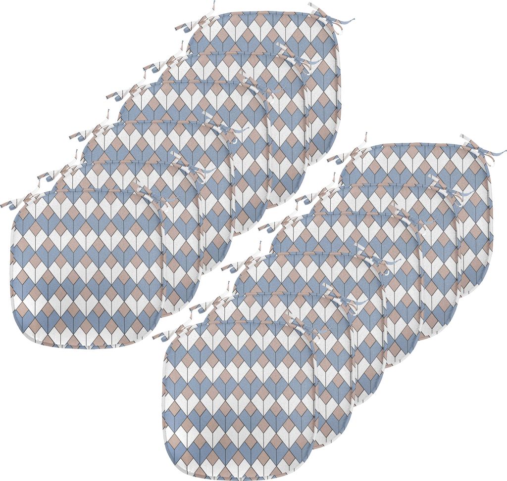 ABAKUHAUS Geometrisch Polster für Esszimmerstühle, Verschachtelte Diamant-Linie, Dekoratives wasserfestes Kissen mit Riemen für Küchensitze, 40...