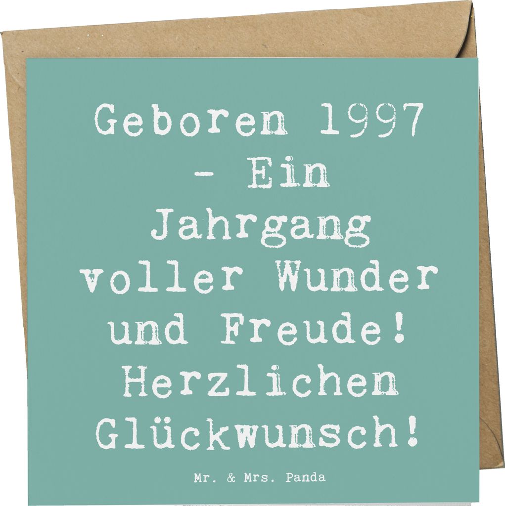 Mr. & Mrs. Panda doppelkarte Spruch 1997 Geburtstag - Meeresbrise - Geschenk, Glückwunschkarte, Happy Birthday, Geburtstagsgeschenk, Alter, Geburt...