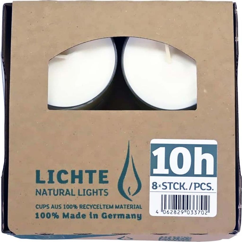 PURE Natural Lights - 8 tea light 10 ore di autonomia Immagine del prodotto 