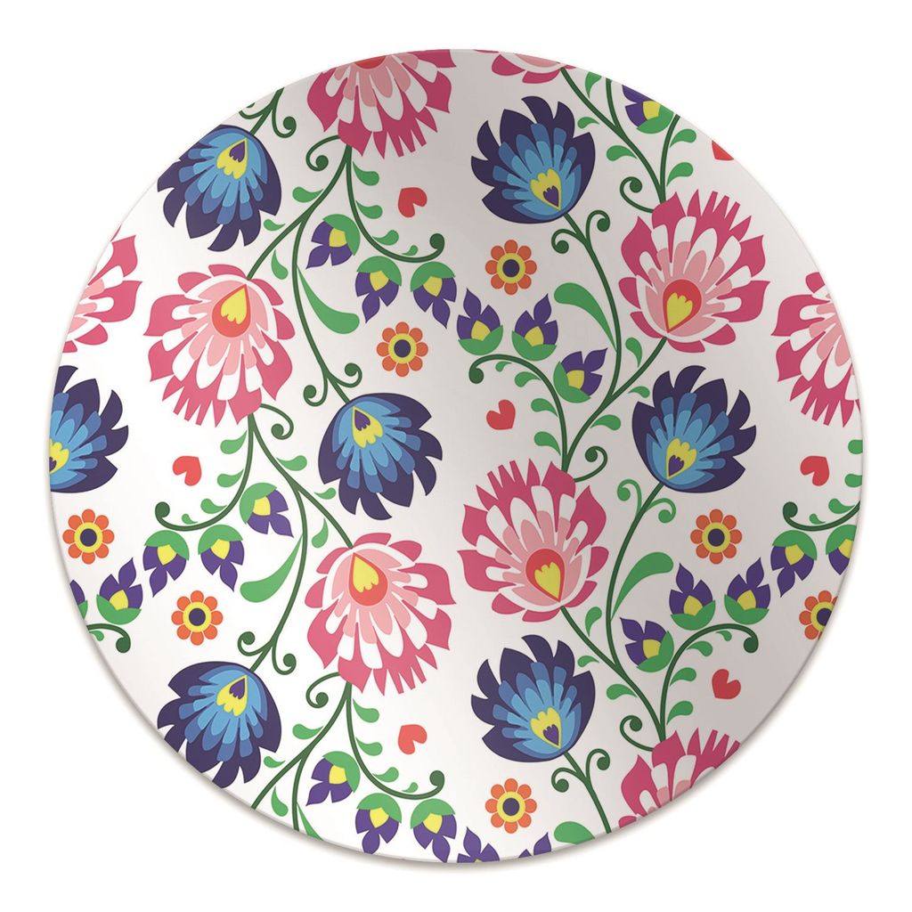Rundmatte - Stuhlunterlage Bürostuhlunterlage - Rund Ø 100 cm - Bodenmatte - Fußmatte - Polnische Folk.