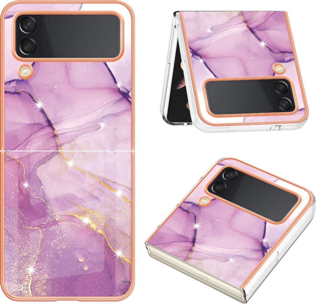 Hülle für Samsung Galaxy Z Flip 3 5G Muster TPU Silikon Stoßdämpfer Bumper Schutzhülle Pink