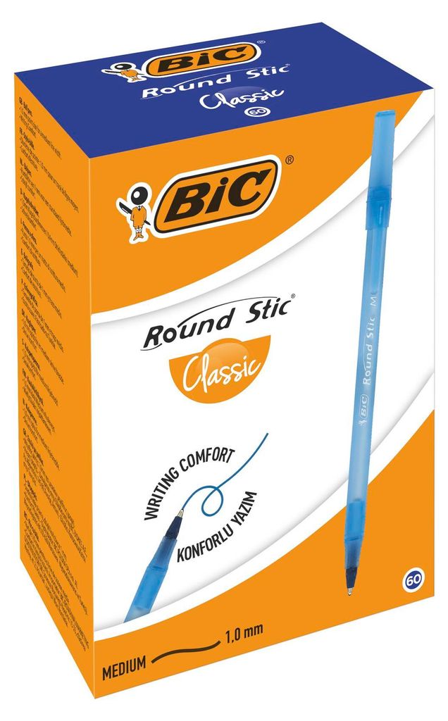 Kugelschreiber Round Stic Classic BIC blau 60 Stück Produktbild 