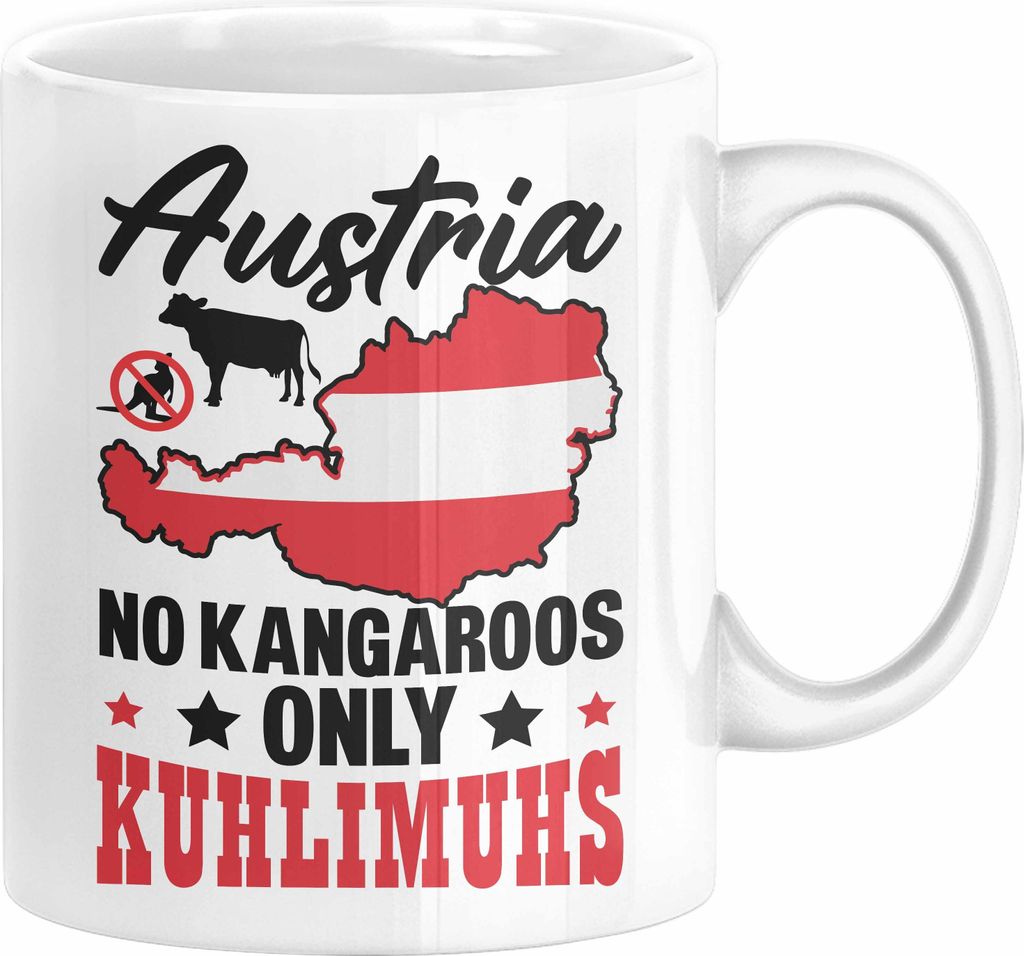 Keine Kängurus in Österreich Tasse Geschenk Kaffee-Becher Produktbild 