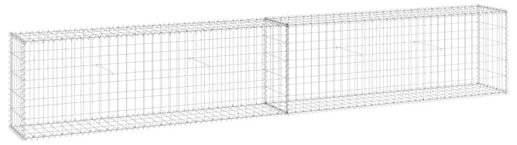 vidaXL Gabionenwand mit Abdeckung Verzinkter Stahl 300x30x50 cm