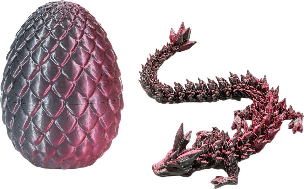3D-gedrucktes Mini-Drachenei mit beweglichem Drachen-Fidget-Spielzeug im Ei, ideales Osterkorb-Füllmaterial, sammelbarer, flexibler Drache als Ges...