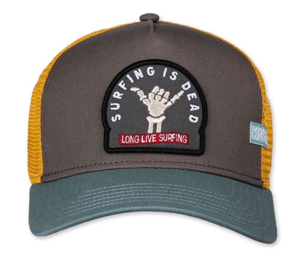 Coastal HFT Trucker Cap Surfing is Dead grey/light petrol