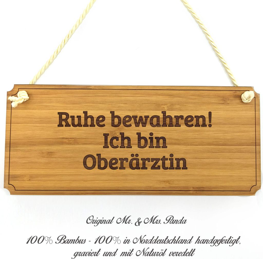 Mr. & Mrs. Panda Werbeschild Oberärztin - Geschenk, Geschenkidee, Türschild, Shabby, Hinweisschild, Gratulation, Schild, Infotafel, Abschluss, We...