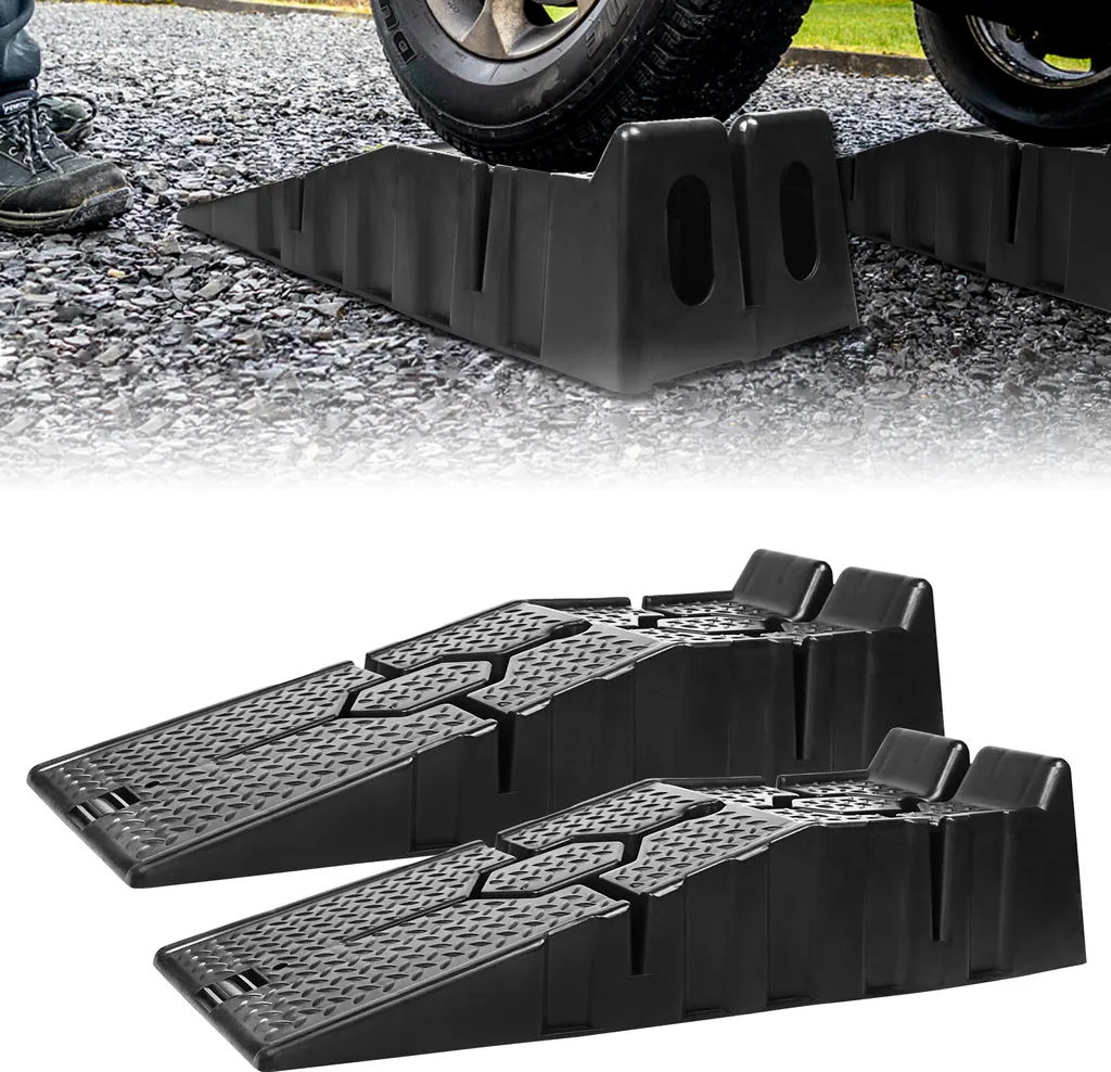 Set di rampe carrabili Sessamen-LP Rampa per auto in plastica fino a 2,5 tonnellate Sollevatore a piattaforma carrabile per auto con protezione antiribaltamento