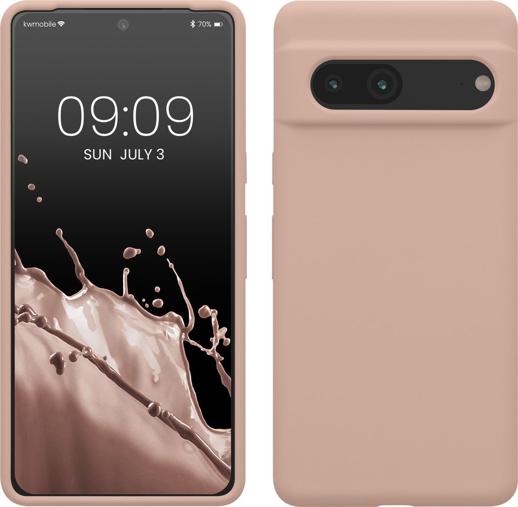 kwmobile Handyhülle für Google Pixel 7 Hülle, für Pixel 7 Case - Hülle Silikon - kabelloses Laden - Altrosa matt
