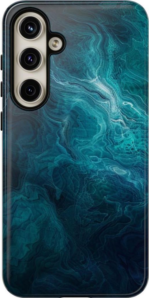 Mystische blaue und türkisfarbene Wirbel – Hülle Kompatibel mit Samsung Galaxy S24 Plus
