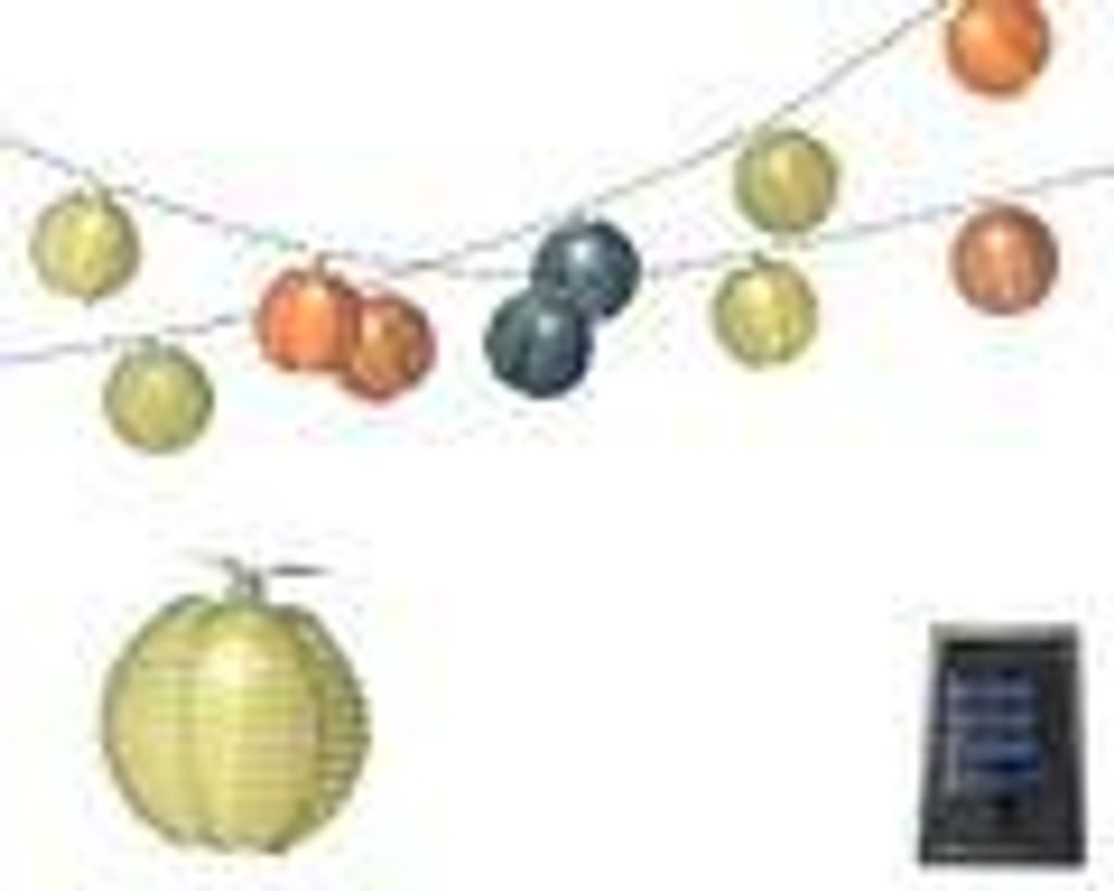 Solar LED Lichterkette Lampions Nylon 4,5m Bunt / Warmweiß