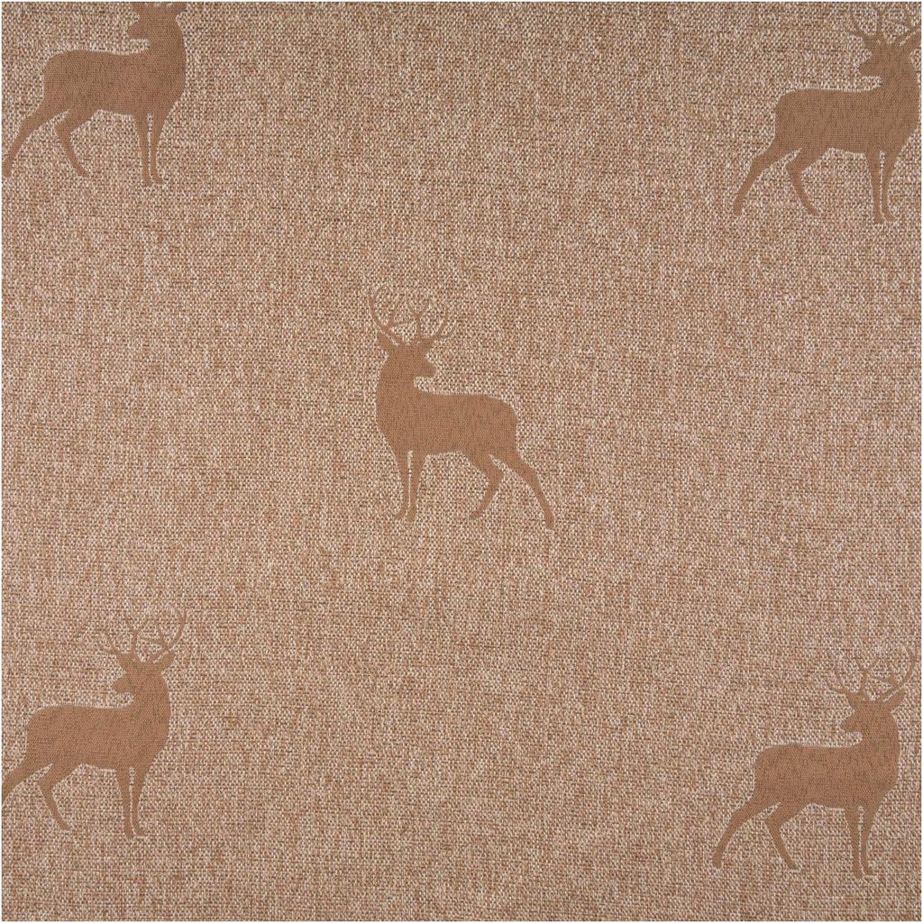 Dekostoff Hirsch braun Meterware Jacquard Landhausstoff