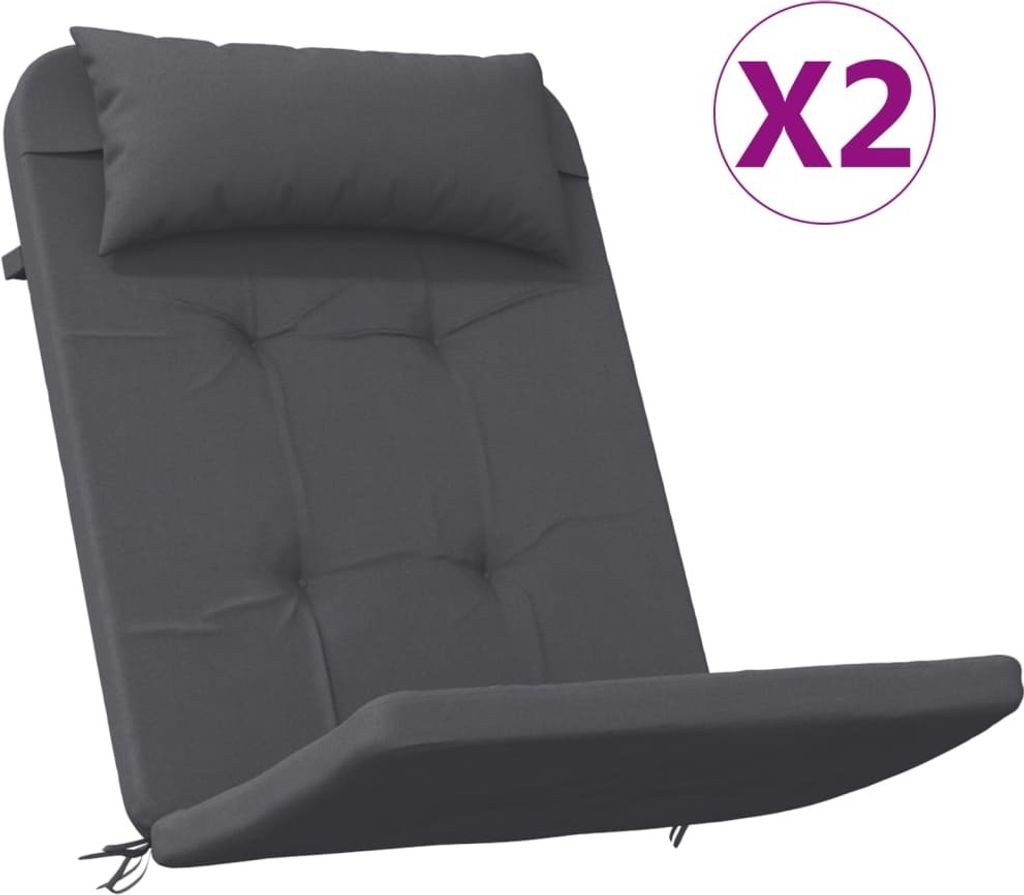 vidaXL Adirondack-Auflagen 2 Stk. Anthrazit Oxford-Gewebe
