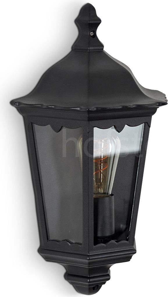 Viano »Viano« Wandlampe in antikem Look aus Metall/Glas in Schwarz-matt/Klar