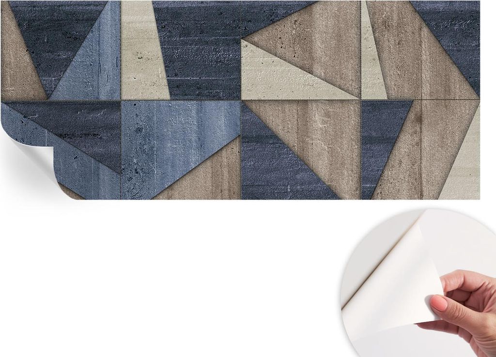 Selbstklebende Wandtapete - Dekorative Tapete für Wohnzimmer - Klebefolie für Wandbilder - Tapetenfolie für Wanddekoration - 208x146 cm - Geomet...