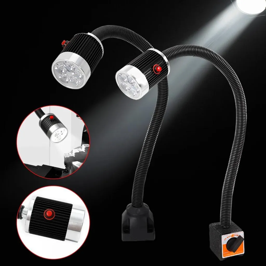 Lampe machine CNC LED 5W 220V avec socle fixe et bras flexible noir - 8