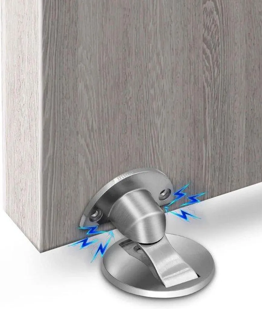 Butoir de porte magnétique invisible inox - Fixation 3M sans perçage 1 pièce