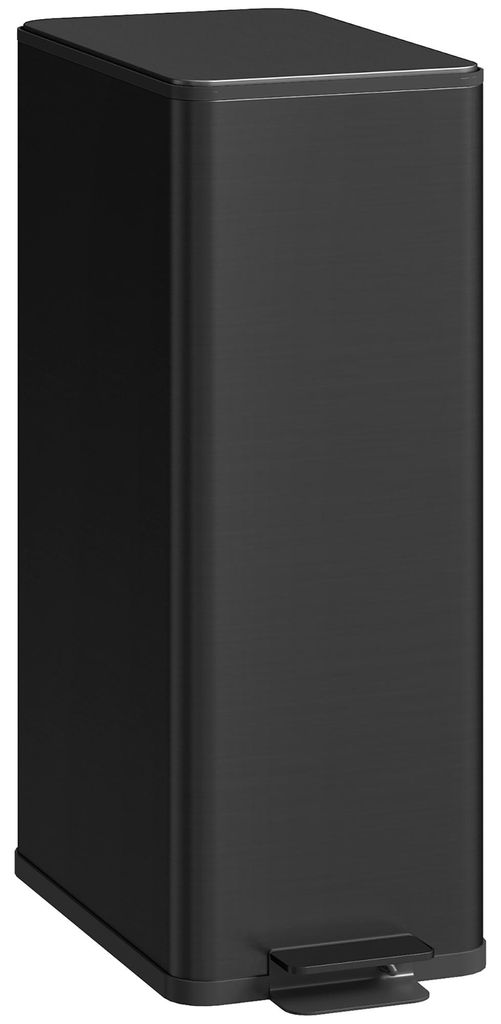 Mülleimer 20L, Soft-Close-Deckel, Deodorant-Fach, Fingerabdrucksicher, Edelstahl, Schwarz