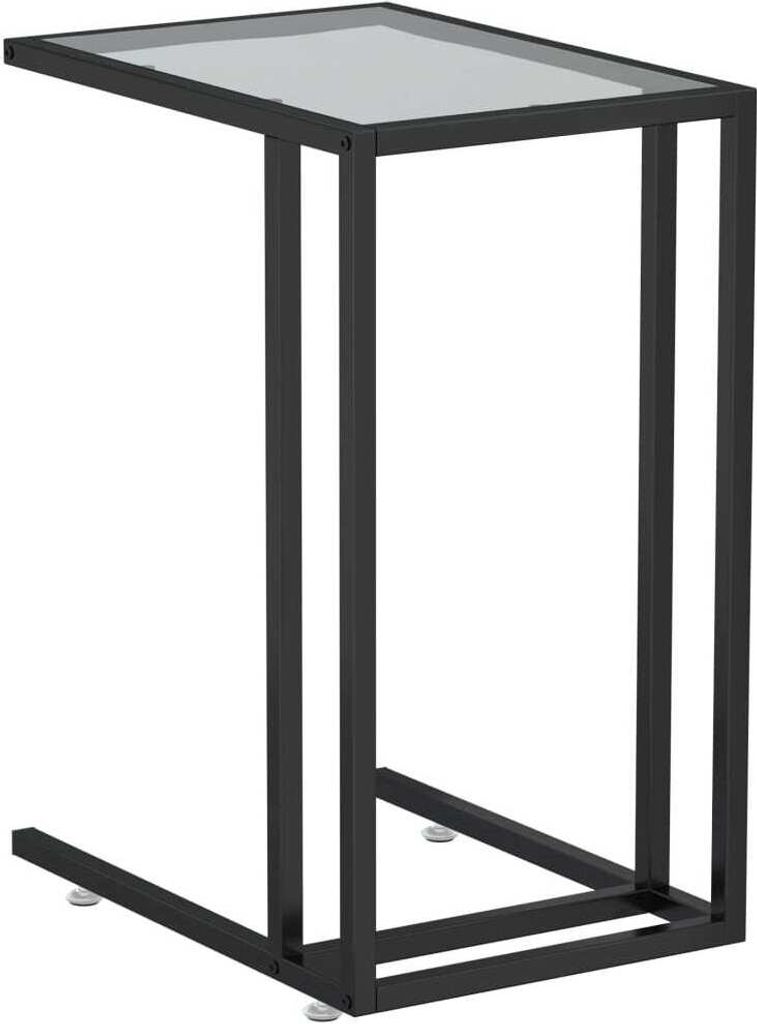 vidaXL Tavolino da computer Nero 50x35x65 cm Vetro Immagine del prodotto 