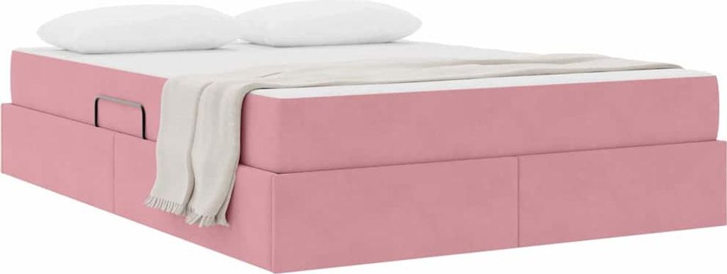 Cloris Designermöbel Aufbewahrungsbett mit Matratze Rosa 140 x 200cm Samt - 2026Neu782528 - Klassische BettenJugendbett Tagesbett