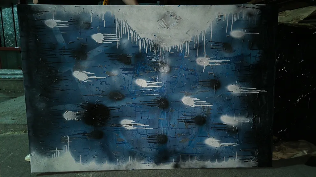 Tableau Mer Morte Abstraite Toile 150x100 cm - Déco Murale Salon Moderne