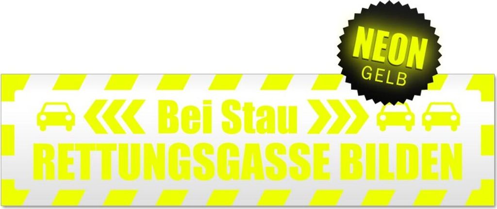 Rettungsgasse Stau gestreift Magnetschild Schild magnetisch