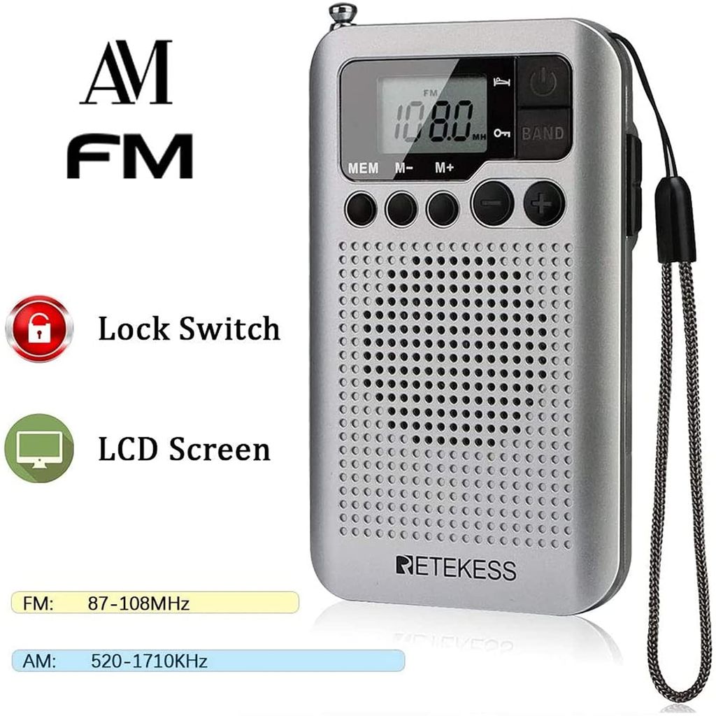 Retekess TR106 Mini Radio, UKW FM AM Radio