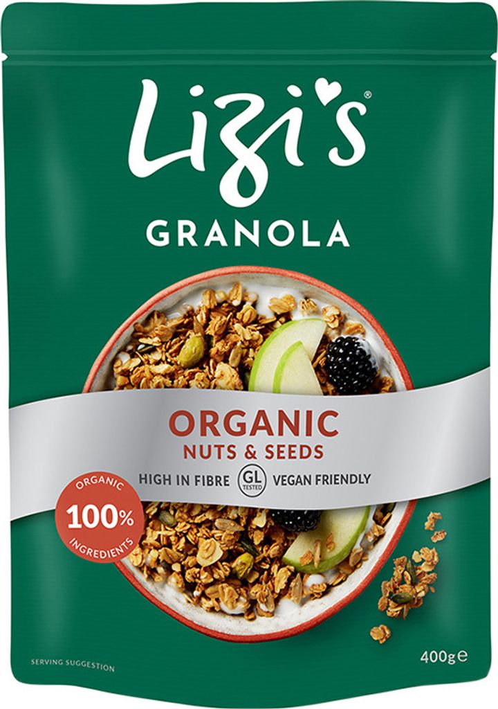 LIZI's Granola, Organic Nuts & Seeds 400g