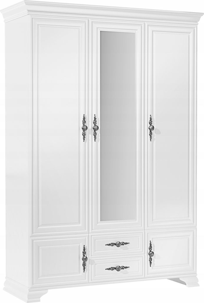 Kleiderschrank weiß 160x225x61 cm 5 Türen 2 Schubladen mit Produktbild 