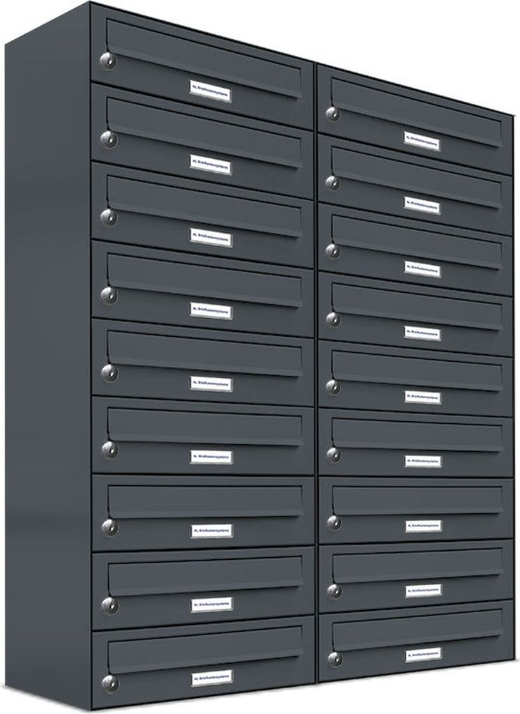 18er Briefkasten Anthrazit Anlage 18 Fach Wandbriefkasten Postkasten