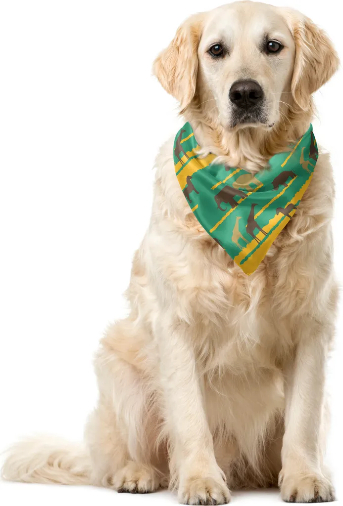 Bandana ABAKUHAUS per Cani 55x55 cm - Motivo Safari Verde Mare