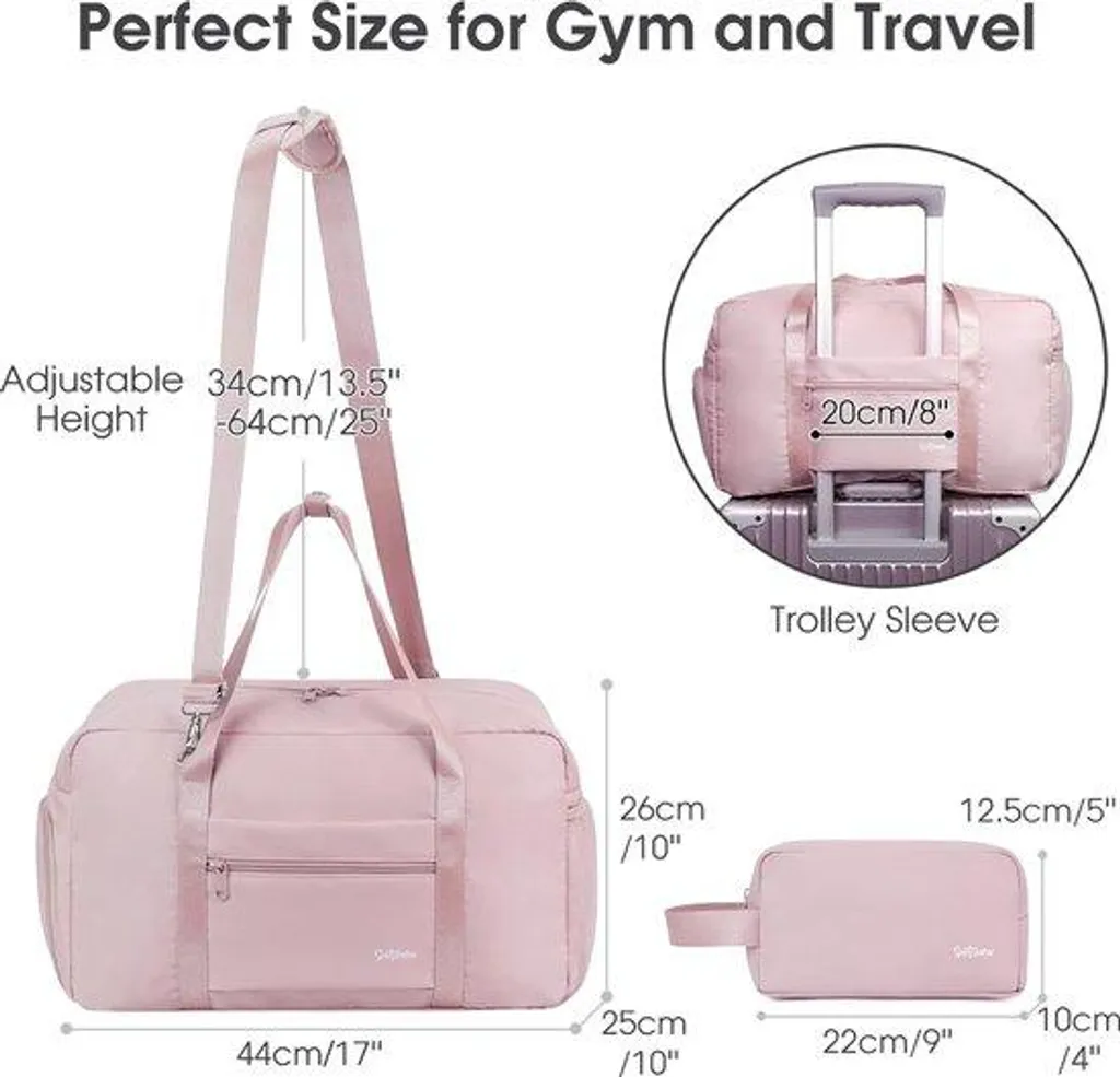 Sac de sport rose femme : séparez chaussures et linge mouillé facilement
