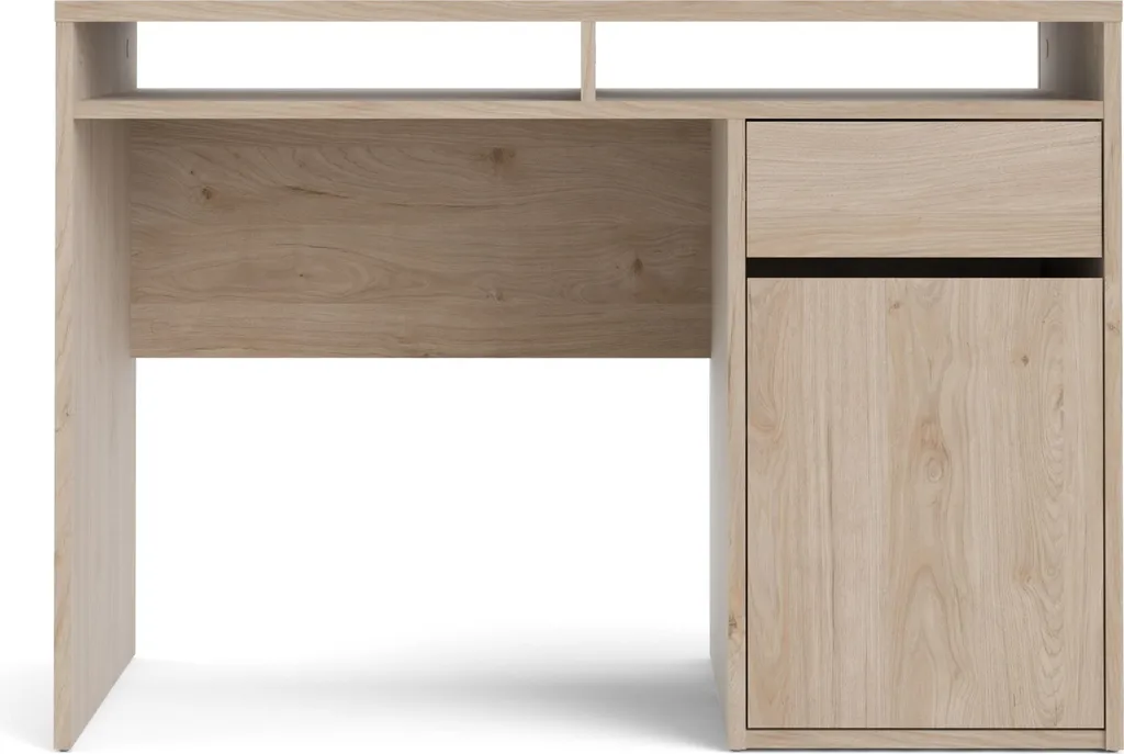 Bureau Fula 1 tiroir 1 porte décor Hickory naturel - Style Moderne
