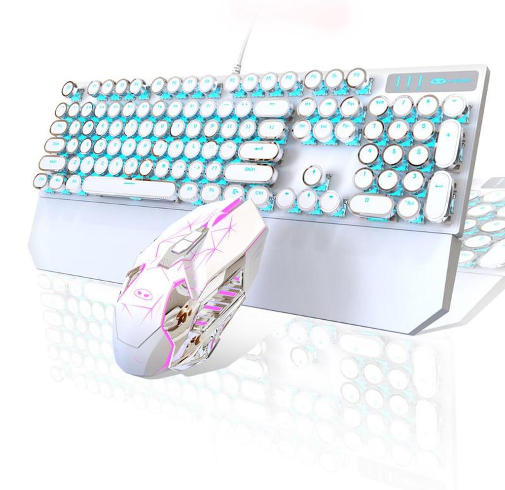 Mechanisches Tastatur Maus Set Weiß, 104 Tasten Red Switch, Produktbild 
