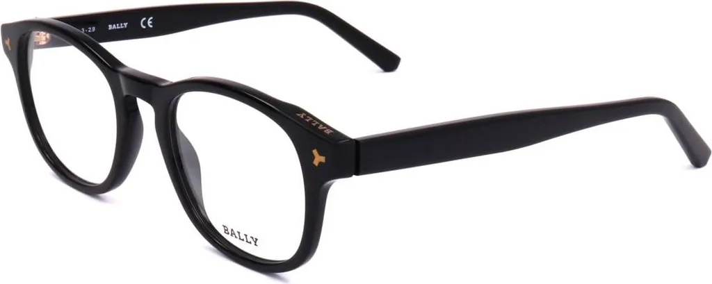 Lunettes Bally BY5019 001 en acétate noir brillant haute qualité