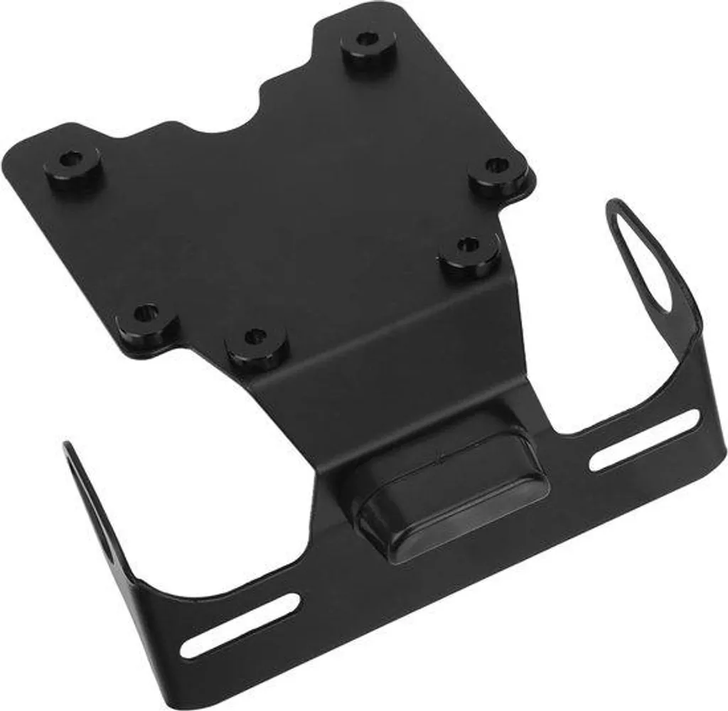 Support de Plaque Immatriculation Moto Noir avec Extracteur Enjoliveur