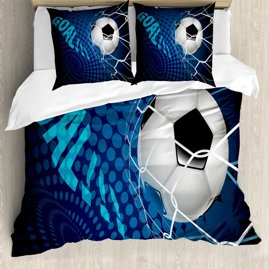Copripiumino Calcio ABAKUHAUS 155x220: Set Letto Sportivo Anallergico