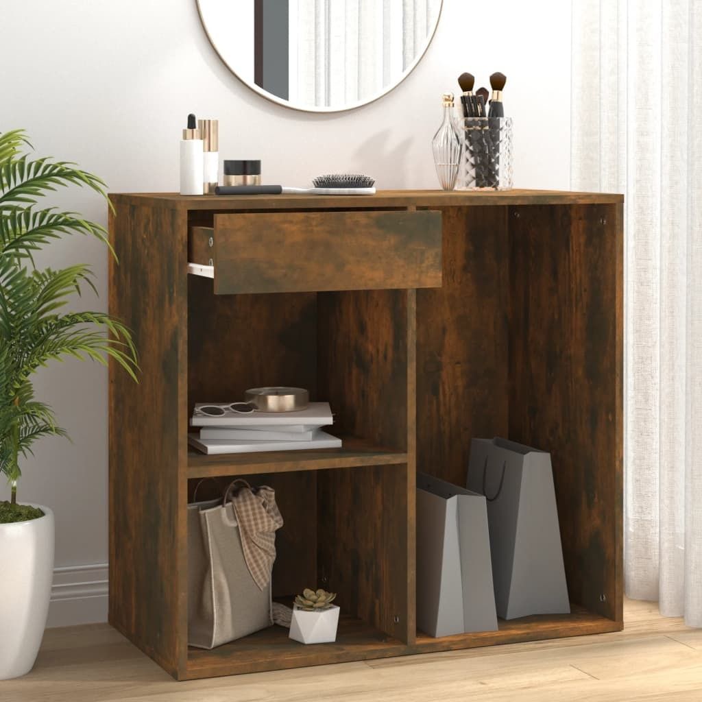 The Living Store Kosmetikschrank Räuchereiche 80x40x75 cm Holzwerkstoff
