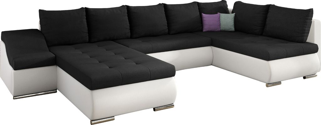Wohnlandschaft mit Bettfunktion Polstergarnitur Ecksofa mit Schlaffunktion und Bettkasten Couch für Wohnzimmer Schlafsofa Sofagarnitur Sofa Eckcou...