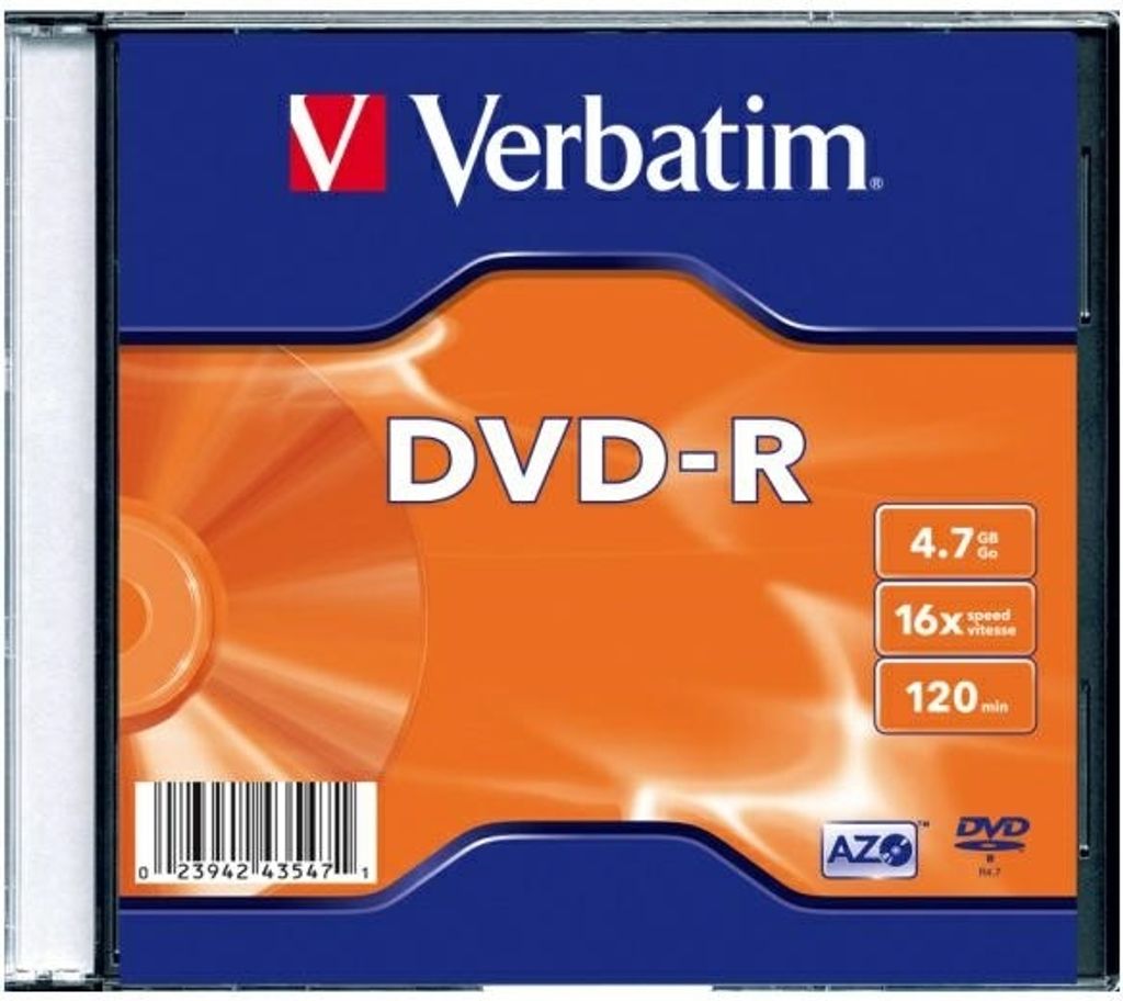 Verbatim DVD-R Matt Silver, DVD-R, Slimcase, 4,7 GB Produktbild 
