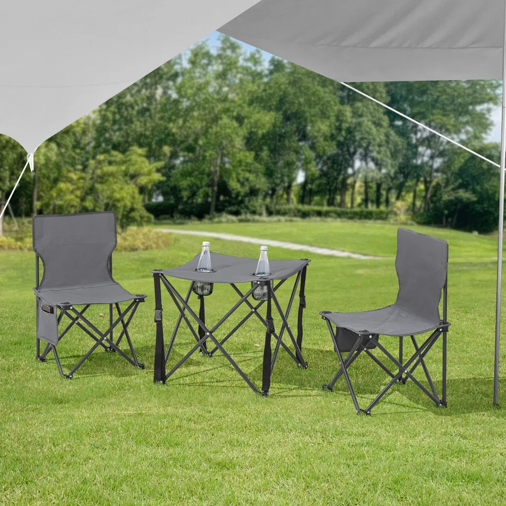 Salon de jardin Banzi 3 pièces gris : fini le mobilier inconfortable