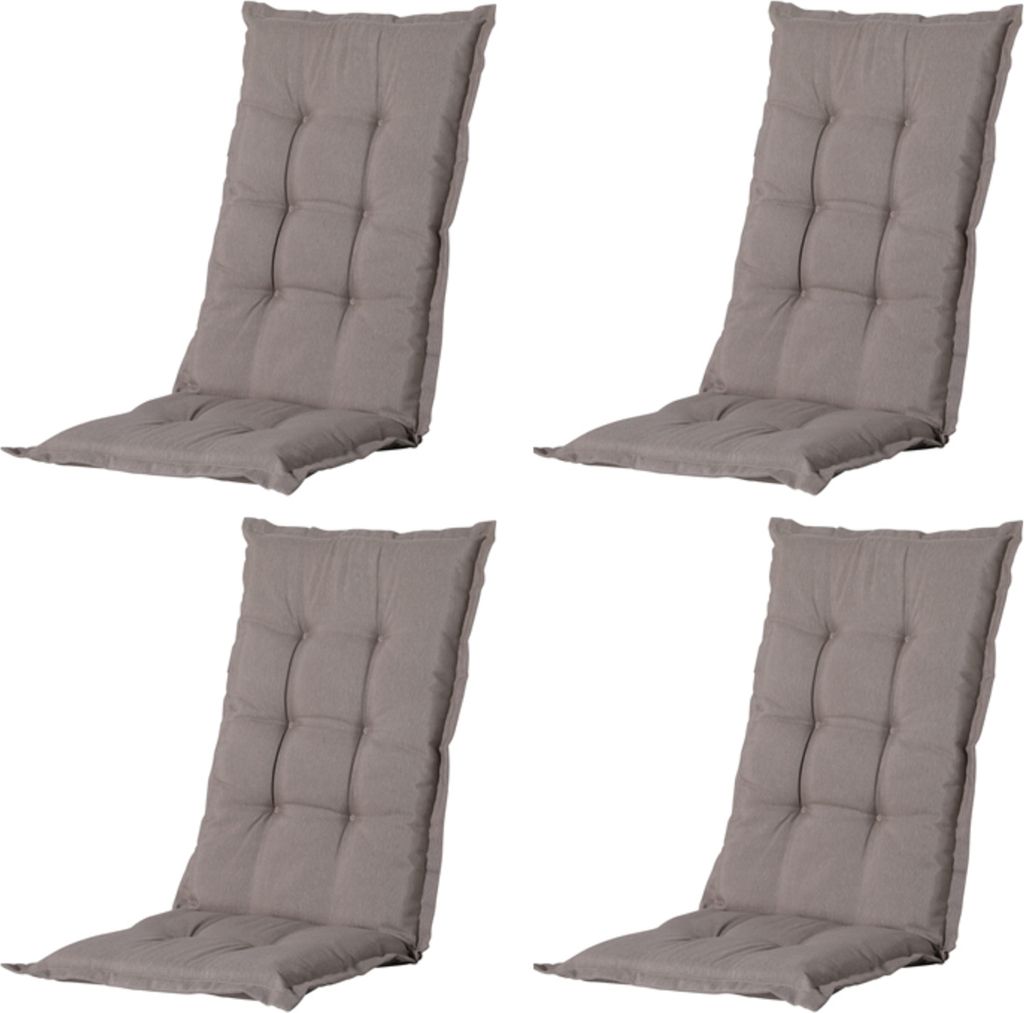 Madison - Gartenstuhlauflage Low Back Panama taupe - Ca. 105x50 cm - 4er-Set