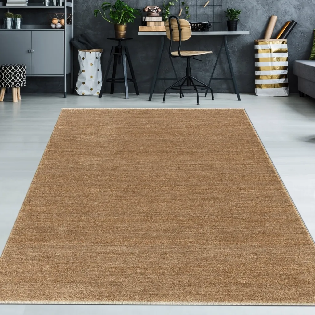 Tapis de salon 160x230 cm cuivre pour réchauffer une ambiance moderne