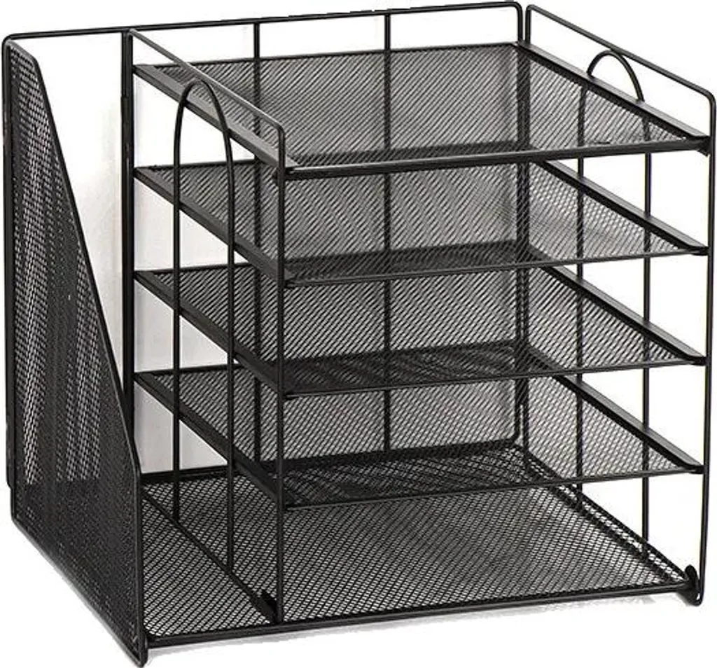 Organisateur de bureau design noir 5 tiroirs modulables en mesh