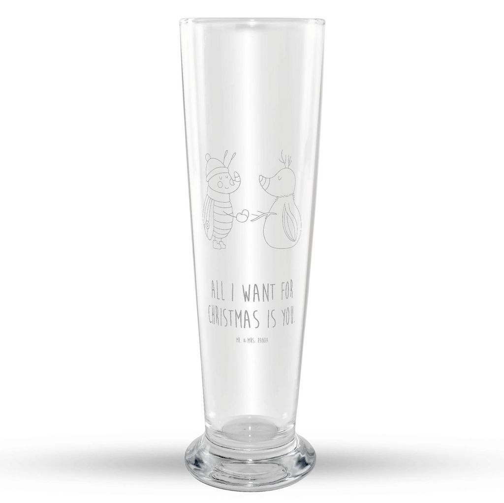 Mr. & Mrs. Panda Bierglas Nachtfalter Schneemann - Transparent - Geschenk, Winter, Weizenbier Glas, Winterzeit, Bier, Mr Mrs Weizenglas, Weihnachts...