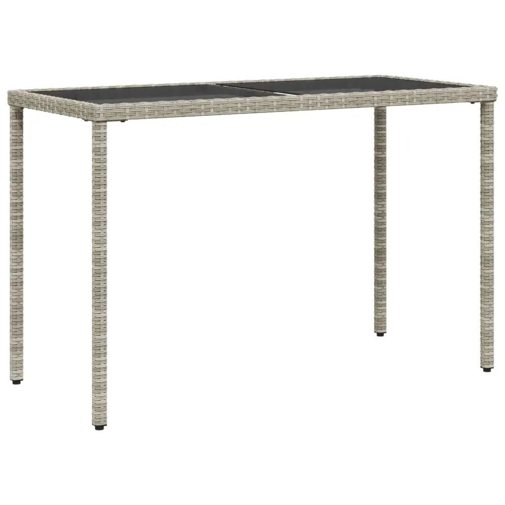 Tavolo Esterno SYFAX Polyrattan 115x54x74 Vetro Temperato Grigio