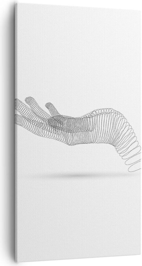 Bild auf Leinwand - Leinwandbild - Einteilig - Hand Grafik weiß - 55x100cm - Wand Bild - Wanddeko - Wandbilder - Leinwanddruck - Bilder - Wanddeko...