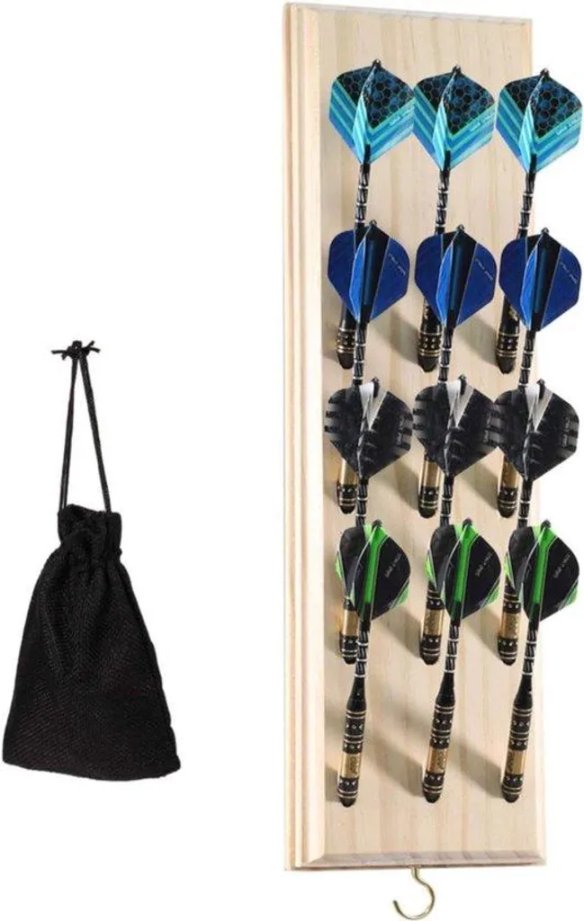 Support mural pour fléchettes en bois véritable pour 4 jeux complets, Pro