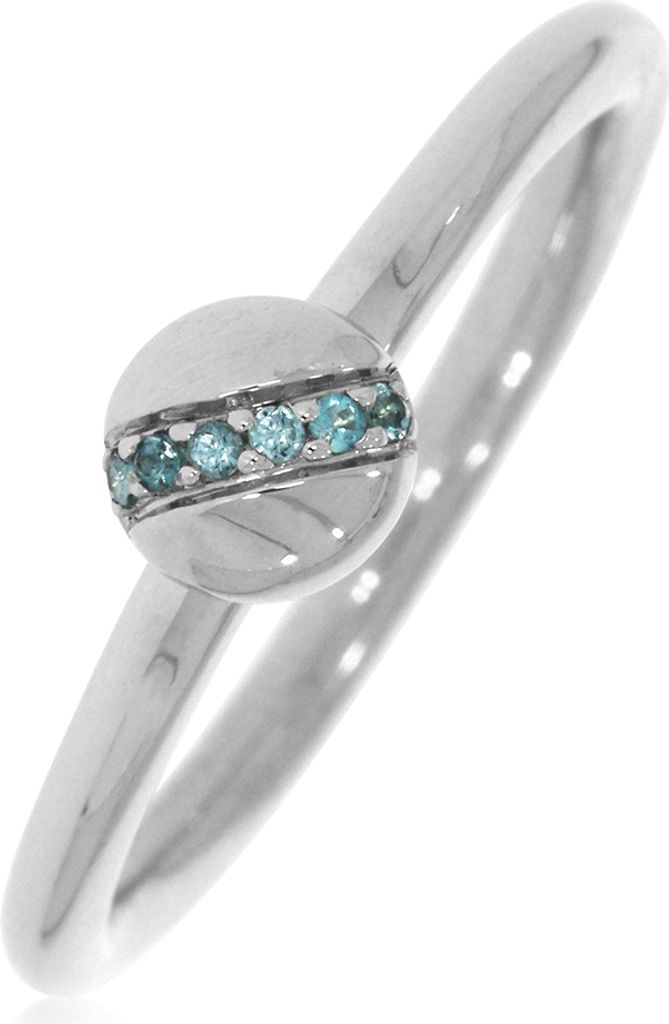 CBR11499, CBR11499, CBR11499, CBR11499 Ring mit 6 Blautopase ca. 0,045 ct. rhodiniert XEN